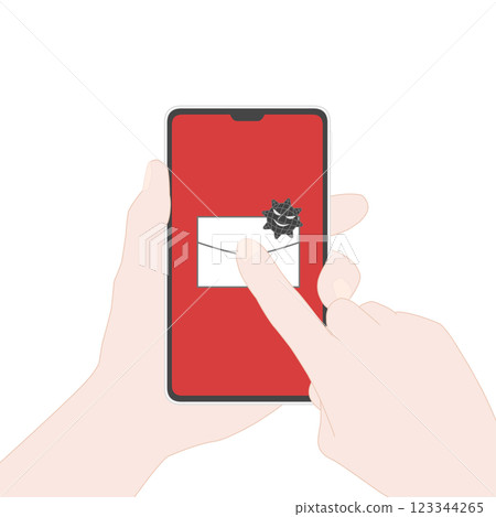 Virus-infected email displayed on a smartphone Virus-infected email displayed on a smartphone 123344265
