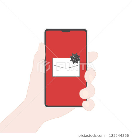 智慧型手機上顯示受病毒感染的電子郵件 123344266