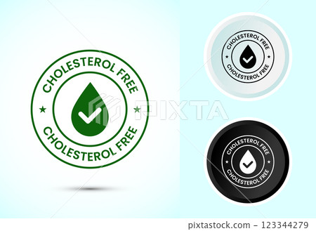 Cholesterol free icon, Cholesterol free logo badge, Suitable for product label, Color black and white Cholesterol free icon, Cholesterol free logo badge, Suitable for product label, Color black and white 123344279