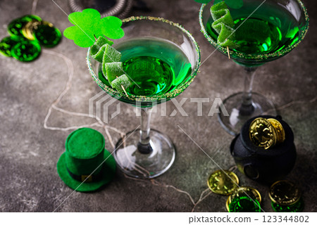 Green cocktail for St. Patrick day 123344802
