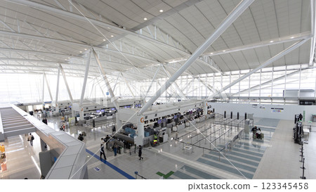 passenger terminal inside Fukuoka airport. it is the main airport in Kyushu island 123345458