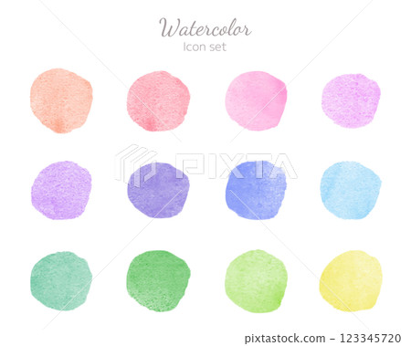 Watercolor texture icon set 123345720