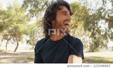Young Man Gets Angry About Papers Thrown On The Ground, Environmental Pollution Young Man Gets Angry About Papers Thrown On The Ground, Environmental Pollution 123346007