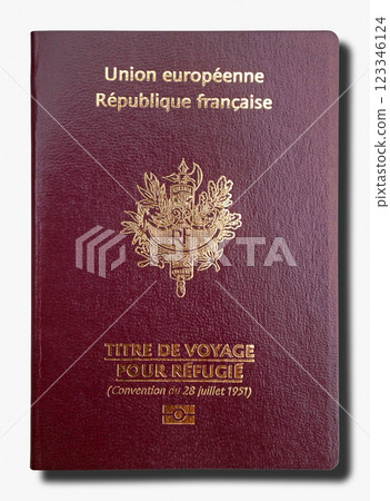 French passport for refugees isolated on white background French passport for refugees isolated on white background 123346124