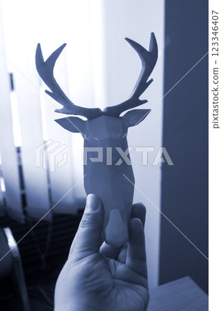 Creative art model printed on a 3D printer. Different objects created on a 3D printer from molten plastic. 3D printer FDM technology. Modern new technologies. Modern additive progressive technologies 123346407