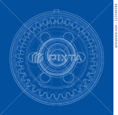 Wave Reducer. Vector illustration, 3d render 123346594