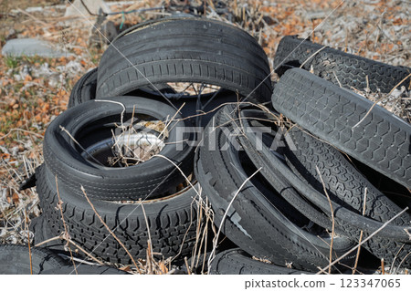 非法傾倒廢輪胎 123347065