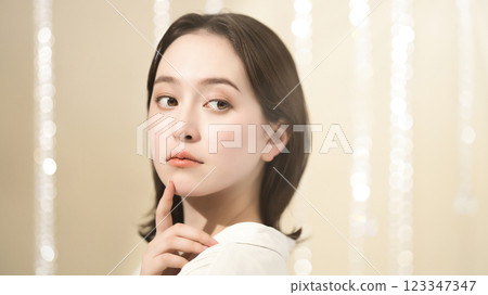 Beauty image of a young woman with medium-long hair Beauty image of a young woman with medium-long hair 123347347