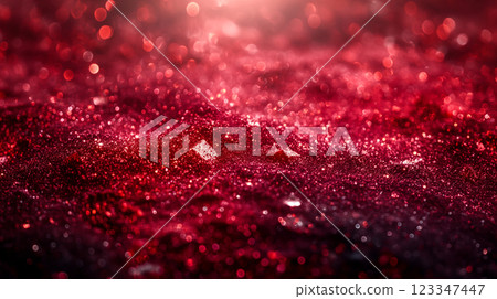 Dark red shimmering glitter background with textured surface glow under soft lighting. Generative AI Dark red shimmering glitter background with textured surface glow under soft lighting. Generative AI 123347447