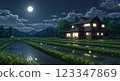 [Anime Background] Moonlit Night Light 123347869