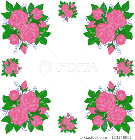 Beautiful pink rose bouquets on white background. Beautiful pink rose bouquets on white background. 123348061