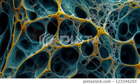 Macro shot of porous rough surface with different shades of blue and beige textured background for background design about porous textures Macro shot of porous rough surface with different shades of blue and beige textured background for background design about porous textures 123348293