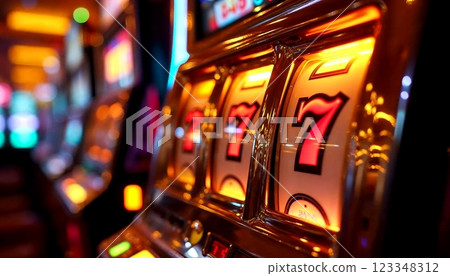 Shining casino slot machines [Generative AI] 123348312