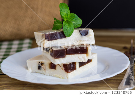 the taste of coffee jelly paired with milk jelly the taste of coffee jelly paired with milk jelly 123348796