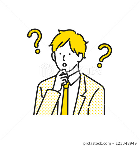 Illustration material: A thinking business man 123348949