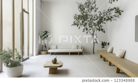 green plants in the interior 123348988