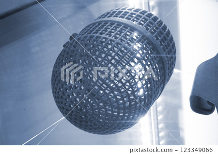 Model printed on 3D printer from grey polyamide powder close-up. Detailed prototype created on 3D printer from plastic powder. 3D printing additive powder technology, Multi Jet Fusion MJF technology 123349066