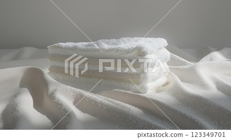 the cake has a texture similar to a white towel the cake has a texture similar to a white towel 123349701