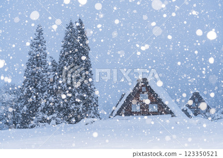 《岐阜縣》積雪的白川鄉/冬季合掌祖村 123350521