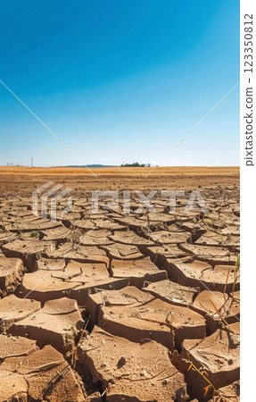 drought cracked agricultural field, impact climate change and global warming on agriculture and farming concept 123350812