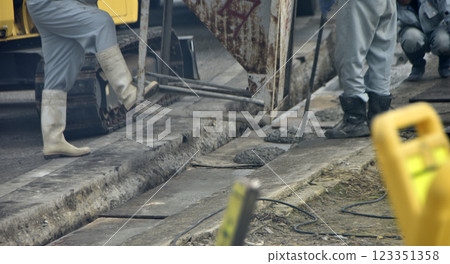 Gutter construction site Gutter construction site 123351358