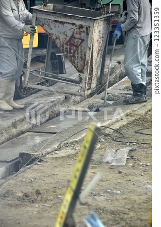 Gutter construction site Gutter construction site 123351359