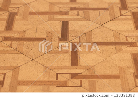 Close-Up of Interlocking Wooden Decorative Patterns. Geometric Design 123351398