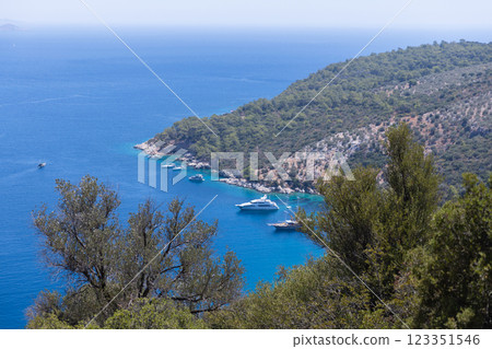 Firnaz bay landscape photo. Lycian way on a sunny summer day Firnaz bay landscape photo. Lycian way on a sunny summer day 123351546