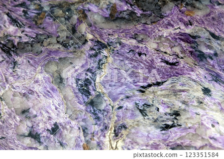 Charoite with aegirine, tinaxite and feldspar 123351584