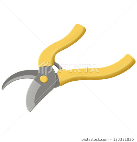 Pruning Shears gardening tool cartoon isometric 123351830