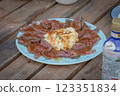 Homemade roast beef at camp 123351834