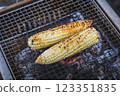 Grilled corn on the barbecue 123351835