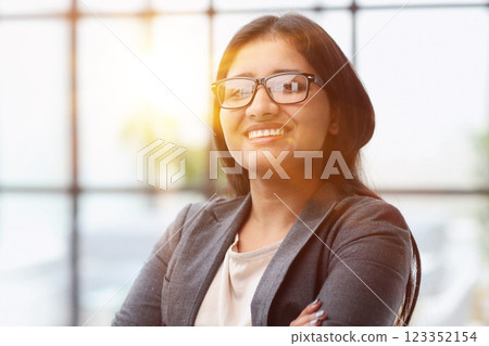 Successful young female entrepreneur, small business owner, female office employee 123352154