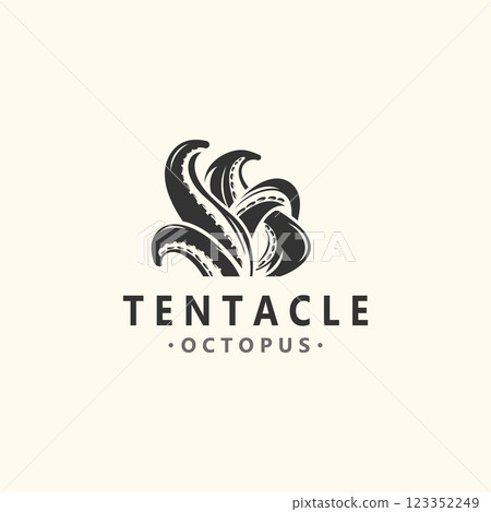 Octopus tentacle logo image design ocean animal vintage illustration template Octopus tentacle logo image design ocean animal vintage illustration template 123352249