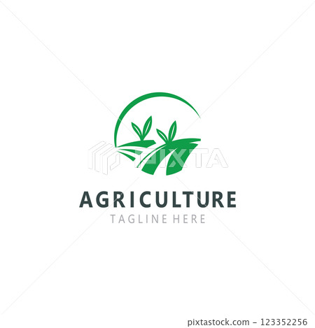 Agriculture Farm Logo Design. Premium country farming field natural harvest 123352256
