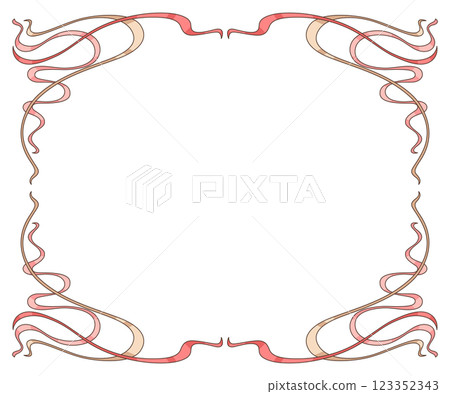 Frame in art nouveau style. Decorative curl element. 123352343