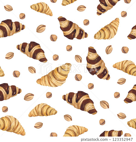 Watercolor illustration of of baking. Hand-drawn pattern from isolated clip art on a white background. Bright and appetizing pictures of realistic watercolor buns for menus, signs, packaging, textiles Watercolor illustration of of baking. Hand-drawn pattern from isolated clip art on a white background. Bright and appetizing pictures of realistic watercolor buns for menus, signs, packaging, textiles 123352947