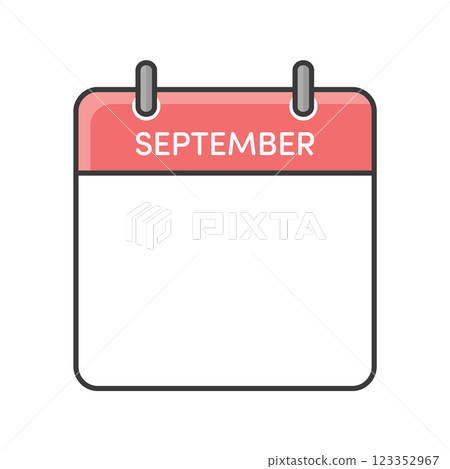 Simple September calendar icon - Monthly calendar template material without dates Simple September calendar icon - Monthly calendar template material without dates 123352967