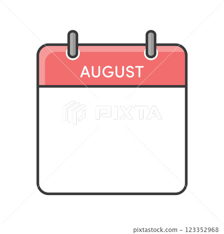 Simple August calendar icon - Monthly calendar template material without dates Simple August calendar icon - Monthly calendar template material without dates 123352968