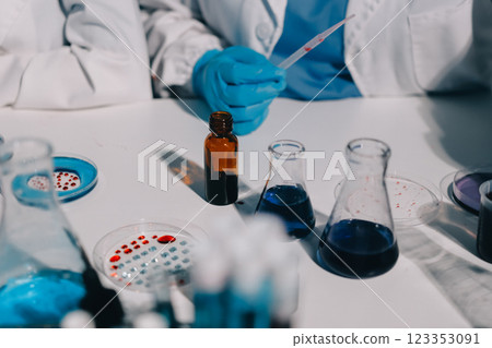 Researchers working in the clinical laboratory Researchers working in the clinical laboratory 123353091