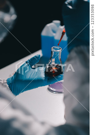 Researchers working in the clinical laboratory 123353098
