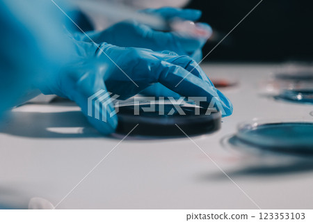 Researchers working in the clinical laboratory 123353103
