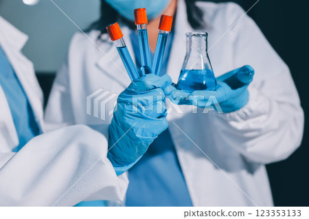Researchers working in the clinical laboratory Researchers working in the clinical laboratory 123353133