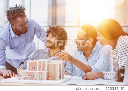 Successful Office Collaboration: Diverse Group of Employees 123353461