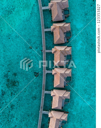 Aerial views of Gaafu Dhaalu Atoll Maguhdhuvaa Island, Maldives 123353827