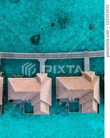 Aerial views of Gaafu Dhaalu Atoll Maguhdhuvaa Island, Maldives 123353833