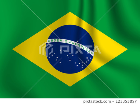 Flag of Brazil. Brazilian national symbol in official colors. Template icon. Abstract vector background 123353857