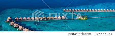 Aerial views of Gaafu Dhaalu Atoll Maguhdhuvaa Island, Maldives 123353954