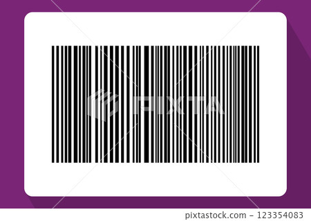 Barcode isolated on color background. Code stripes sticker. Barcode labels, customers qr code 123354083