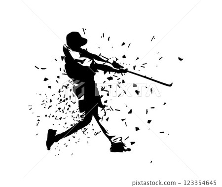 Baseball player, batter, isolated vector silhouette Baseball player, batter, isolated vector silhouette 123354645